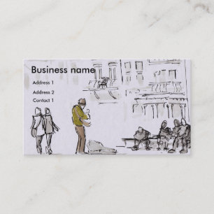 Carte De Visite Busker jouant de la guitare