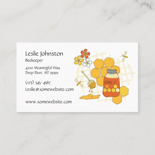 Carte De Visite Busy Bee design ludique lumineux (Dos)