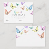 Carte De Visite Butterfly Devine combien de Baby showers jeu (Devant / Derrière)
