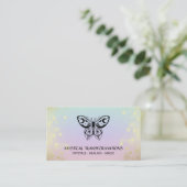 Carte De Visite *~* Butterfly Moth Magic Boho Rainbow Pastel (Debout devant)
