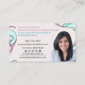 Carte De Visite Butterfly Pastel Watercolor Art Therapist (Dos)