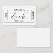 Carte De Visite Buvez un verre sur notre billet de boisson Mariage (Devant / Derrière)