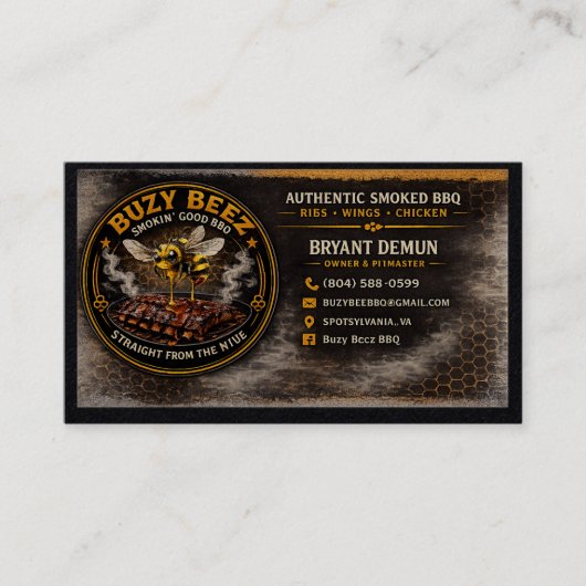 Carte De Visite Buzy Bee BBQ (Devant)