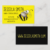 Carte De Visite Buzz de l'insecte du bourdon d'abeille jaune noir (Devant / Derrière)