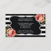 Carte De Visite BW floral encadre la planification d'événement de (Dos)