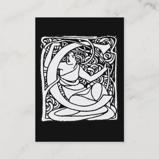 Carte De Visite C-Art Nouveau Lady Initial (Devant)