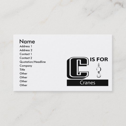 Carte De Visite C est pour des grues (Devant)
