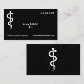 Carte De Visite Cabane de l'infirmière de Asclepius Noir (Devant / Derrière)