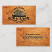 Carte De Visite Cabine | Arrière - plan du grain de bois (Devant / Derrière)