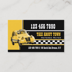 Carte De Visite Cabine de taxi jaune noir