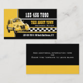 Carte De Visite Cabine de taxi jaune noir (Devant / Derrière)