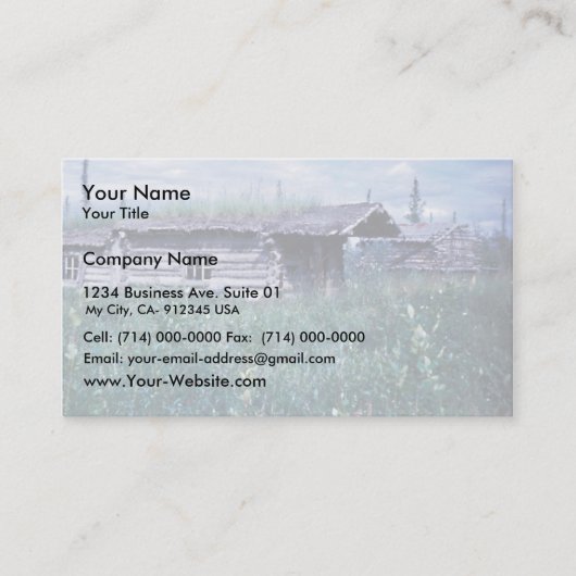 Carte De Visite Cabine de trappeur le long des rives de la Coleen (Devant)