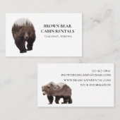 Carte De Visite Cabine Mountain Home Location de vacances Ours (Devant / Derrière)