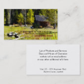 Carte De Visite Cabine rustique le premier jour de l'automne (Devant / Derrière)