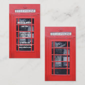 Carte De Visite Cabine téléphonique rouge de Londres (Devant / Derrière)