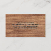 Carte De Visite Cabine | Texture du grain de bois foncé (Dos)