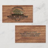 Carte De Visite Cabine | Texture du grain de bois foncé (Devant / Derrière)