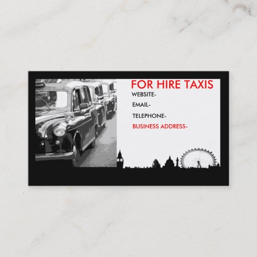 Carte De Visite Cabines de Londres (Devant)
