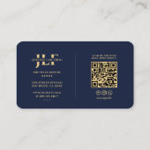 Carte De Visite Cabinet d'avocat moderne Monogram Marine Blue (Dos)