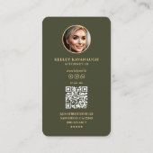 Carte De Visite Cabinet d'avocats Avocat Photo moderne Armée verte (Dos)