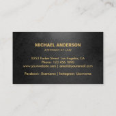 Carte De Visite Cabinet d'avocats Échelles de justice Or (effet) A (Dos)