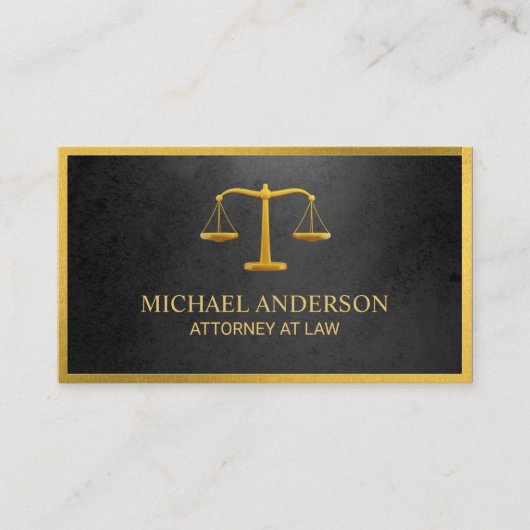 Carte De Visite Cabinet d'avocats Échelles de justice Or (effet) A (Devant)