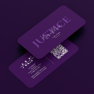 Carte De Visite Cabinet d'avocats Justice Élégant violet moderne
