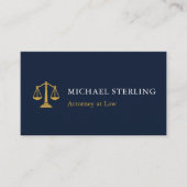 Carte De Visite Cabinet d'avocats Marine Blue Gold QR Code (Devant)