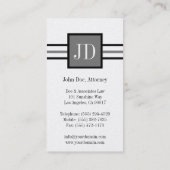 Carte De Visite Cabinet d'avocats Monogramme Papier en platine (Dos)