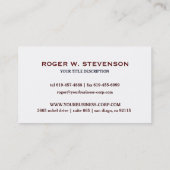 Carte De Visite Cabinet d'avocats simple et professionnel (Dos)