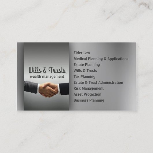 Carte De Visite Cabinet d'avocats testaments et fiducies Procureur (Devant)