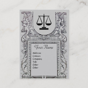 Carte De Visite CABINET JURIDIQUE, AVOCAT Monogramme, gris