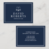 Carte De Visite Cabinet juridique chic de mandataire de bleu (Devant / Derrière)