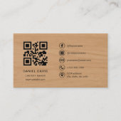 Carte De Visite Cabinet Maker Wood Professional QR Code (Devant)