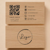 Carte De Visite Cabinet Maker Wood Professional QR Code