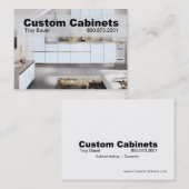 Carte De Visite Cabinets faits sur commande - charpentier, (Devant / Derrière)