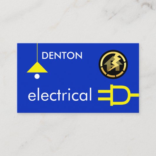 Carte De Visite Câblage de la fiche électrique jaune de lampe (Devant)