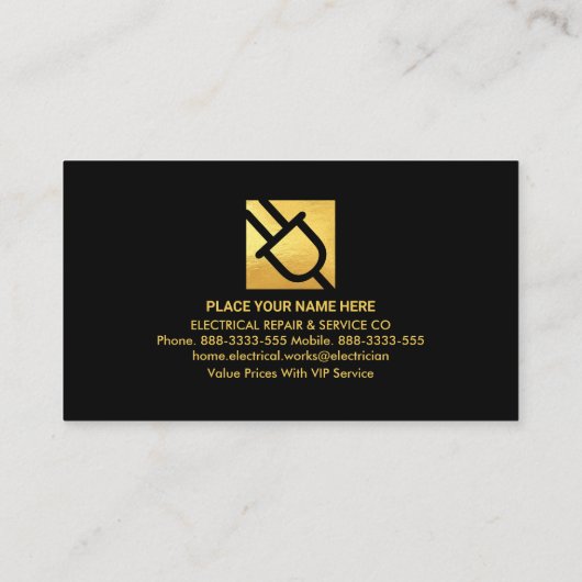 Carte De Visite Câblage de maison Creative Gold (Dos)