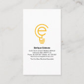 Carte De Visite Câble d'ampoule électrique simple (Dos)