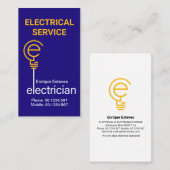 Carte De Visite Câble d'ampoule électrique simple (Devant / Derrière)