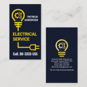 Carte De Visite Câble de câblage à bulbe jaune (Devant / Derrière)