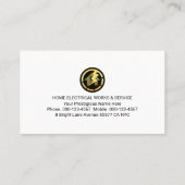 Carte De Visite Câble de circuit électrique simple et élégant (Dos)