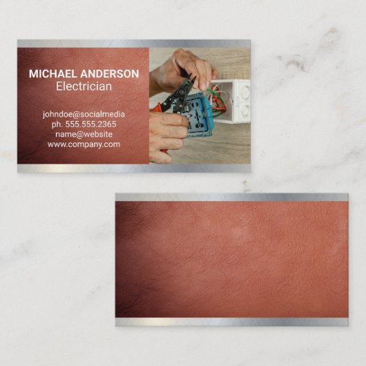 Carte De Visite Câbles de coupure d'électricien (Devant / Derrière)