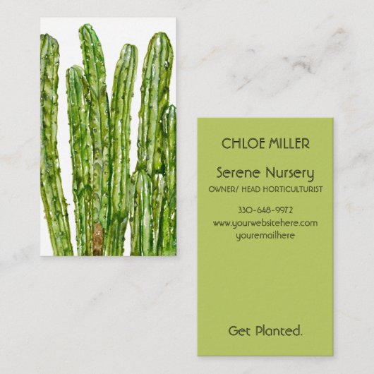 Carte de visite cactus (Devant / Derrière)