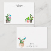 Carte De Visite Cactus (Devant / Derrière)