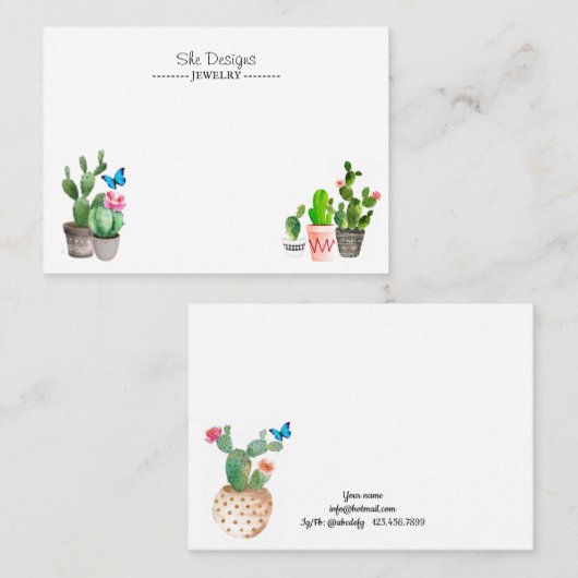 Carte De Visite Cactus (Devant / Derrière)