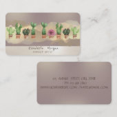 Carte De Visite Cactus à brosse à aquarelle moderne (Devant / Derrière)