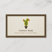 Carte De Visite Cactus à pointes mignonnes - Simple propre élégant (Dos)