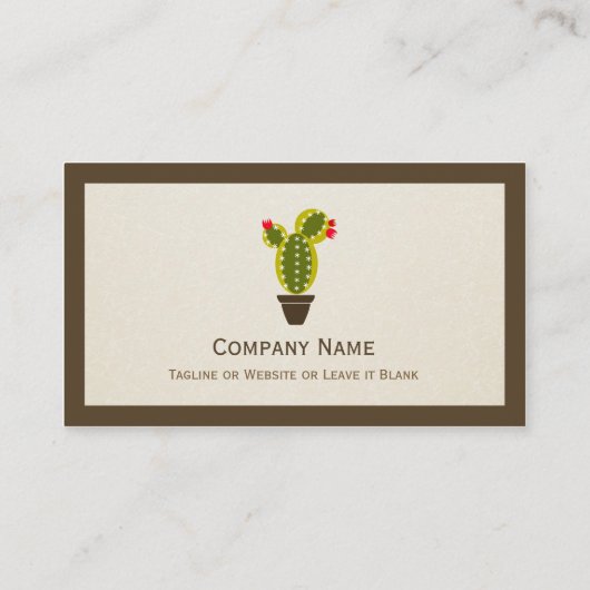Carte De Visite Cactus à pointes mignonnes - Simple propre élégant (Dos)