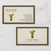 Carte De Visite Cactus à pointes mignonnes - Simple propre élégant (Devant / Derrière)